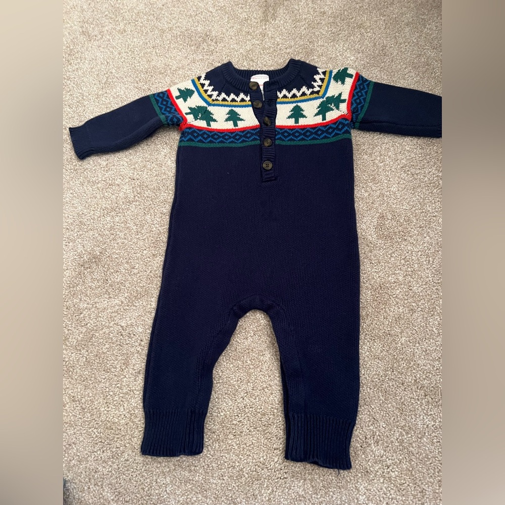 Baby holiday romper in combed cotton